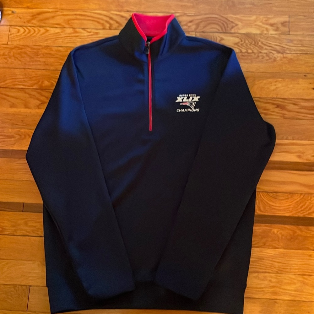 Mens- Antigua - New England Patriots 1/4 zip pullover Super Bowl XLIX Champions
